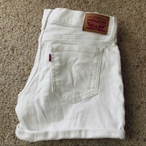 Bright white cuff shorts